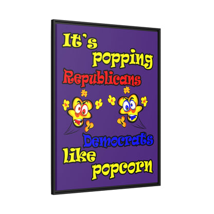 popping like popcorn - framed canvas art (purple)