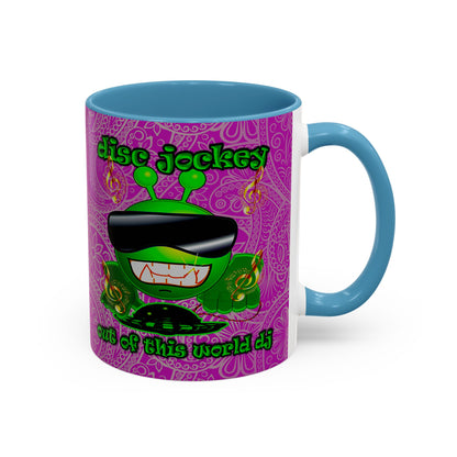disc jockey - Accent Mug (pink swirl)