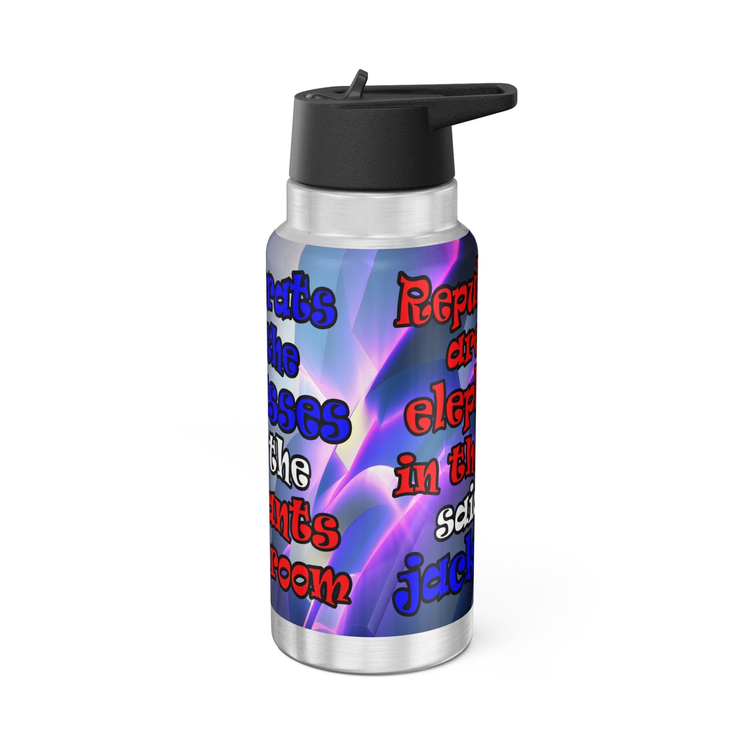 donkeys and elephants - Gator Tumbler, 32oz  (grey-pink wave)