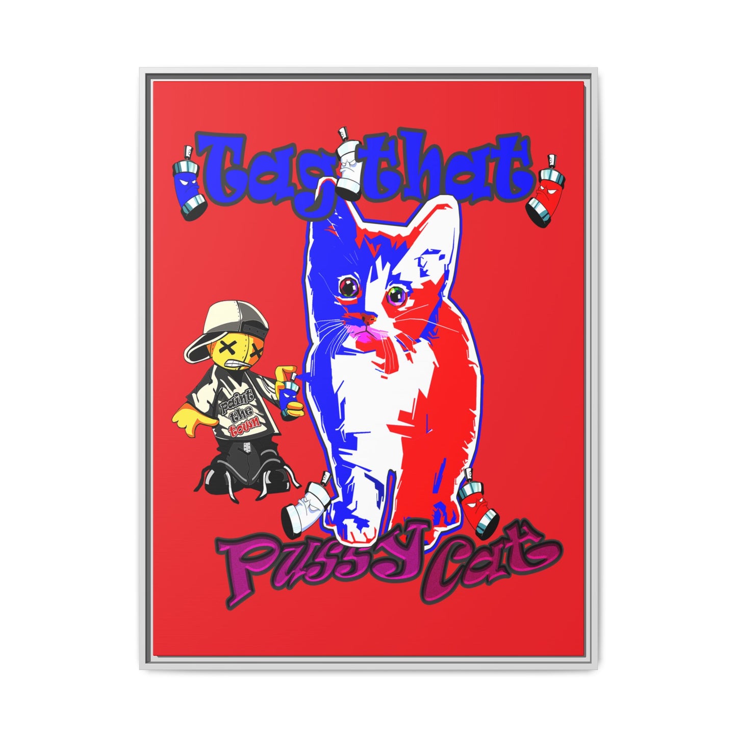 tag that - framed canvas art (red)