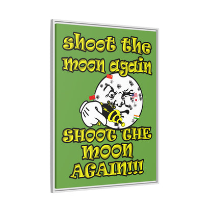 shoot the moon again - framed canvas art (green)