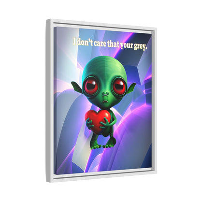 I don't care that your grey - framed canvas art (grey-pink wave)