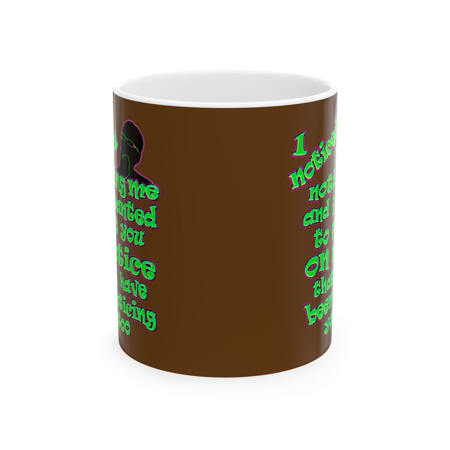 noticed you noticing - White Mug (brown)