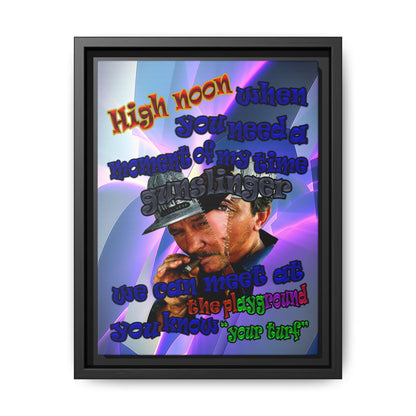high noon - framed canvas art (grey-pink wave)