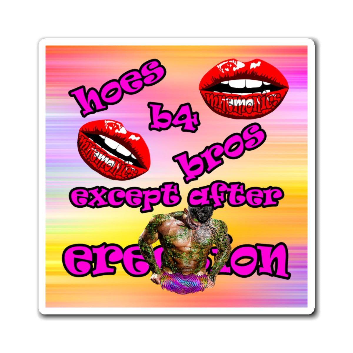 hoes b4 bros - Magnets - (color blur)