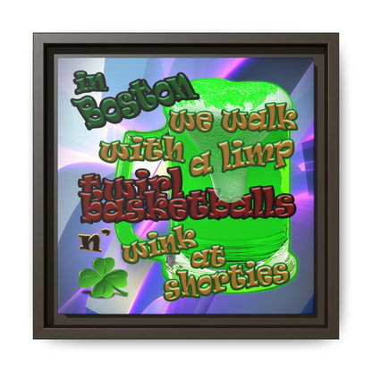 celtics logo - framed canvas art (grey-pink wave)