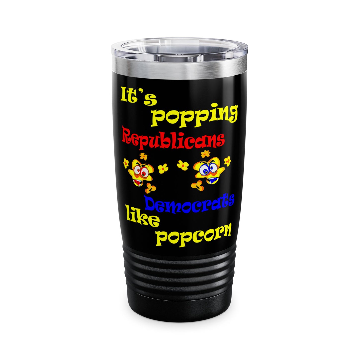 popping like popcorn - Ringneck Tumbler, 20oz (black)