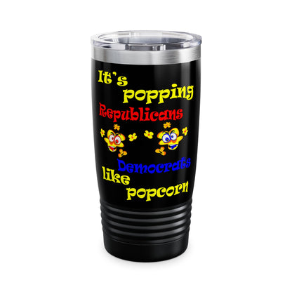 popping like popcorn - Ringneck Tumbler, 20oz (black)
