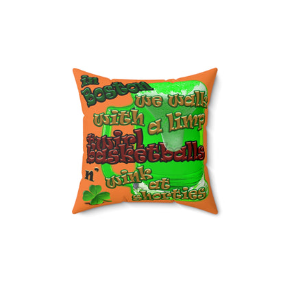 celtics logo - Spun Polyester Square Pillow - (crusta)