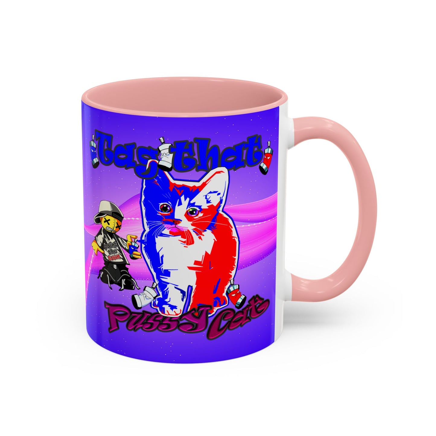 tag that - Accent Mug (purple-pink wave)