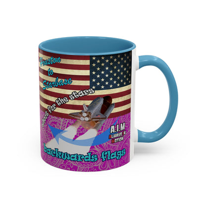 shoot for the stars - Accent Mug (pink swirl)