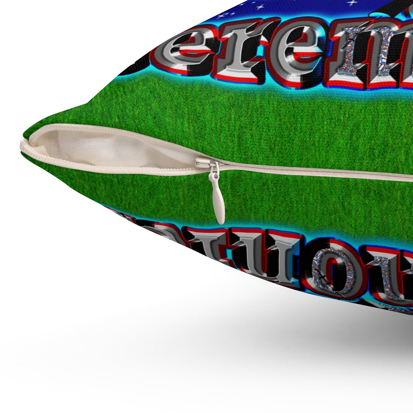 em cee squared - Spun Polyester Square Pillow - ('snoops' background)