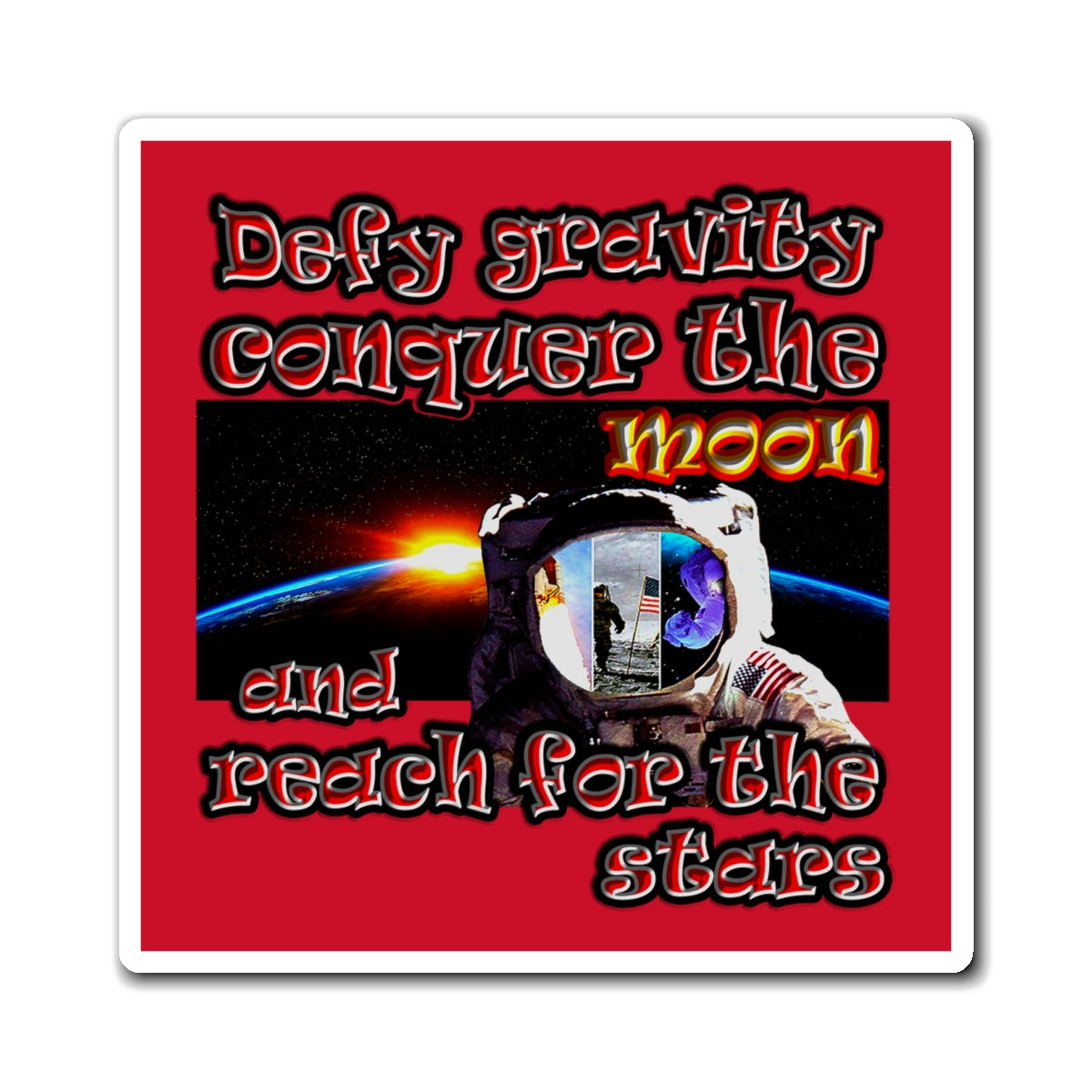 defy conquer reach - Magnets - (dark red)