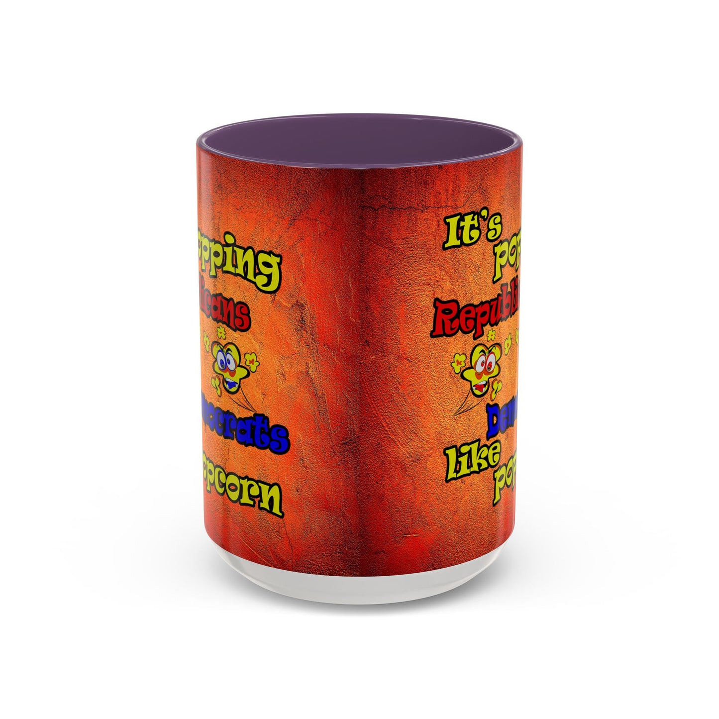 popping like popcorn - Accent Mug (burnt orange)