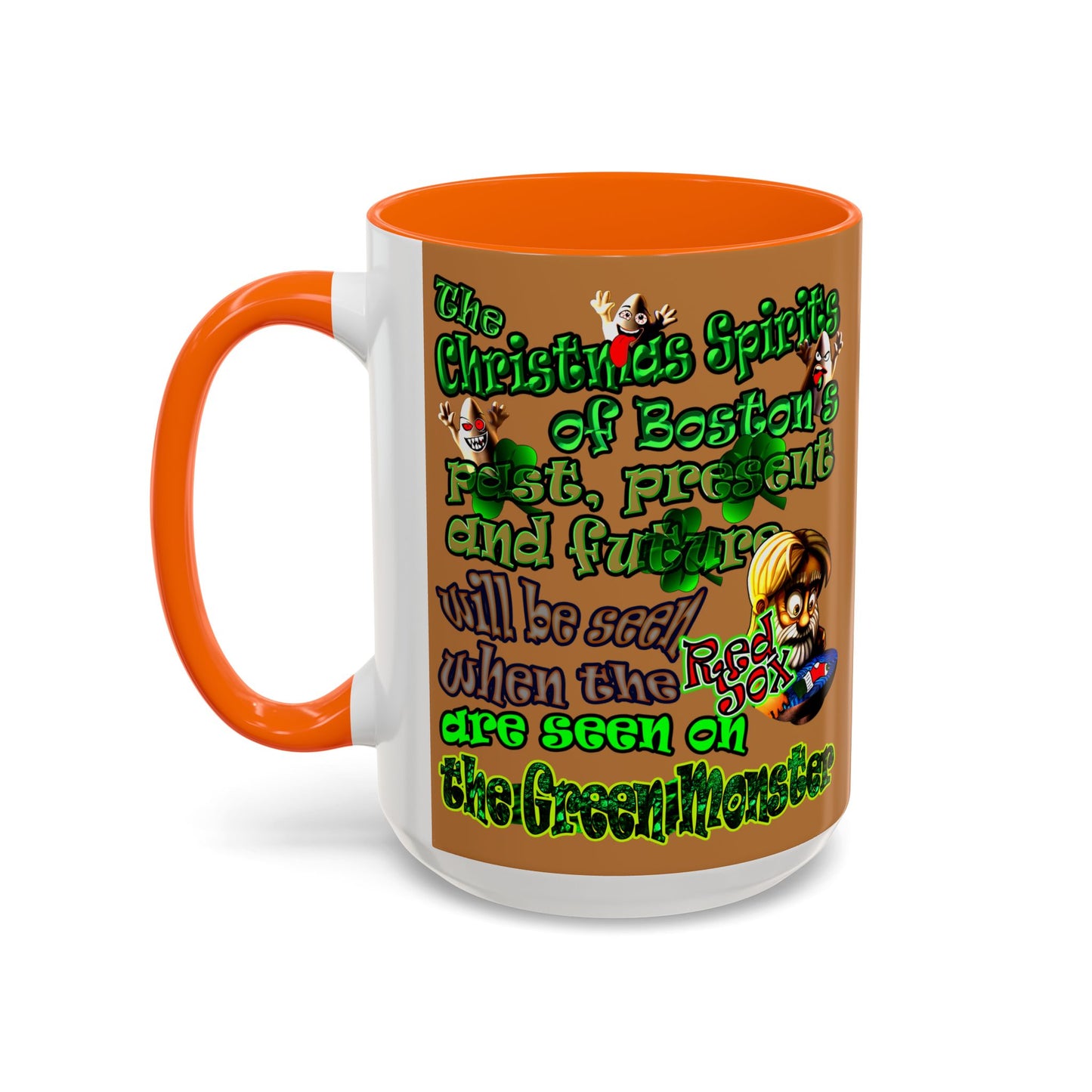 christmas spirits of boston - Accent Mug (light brown)