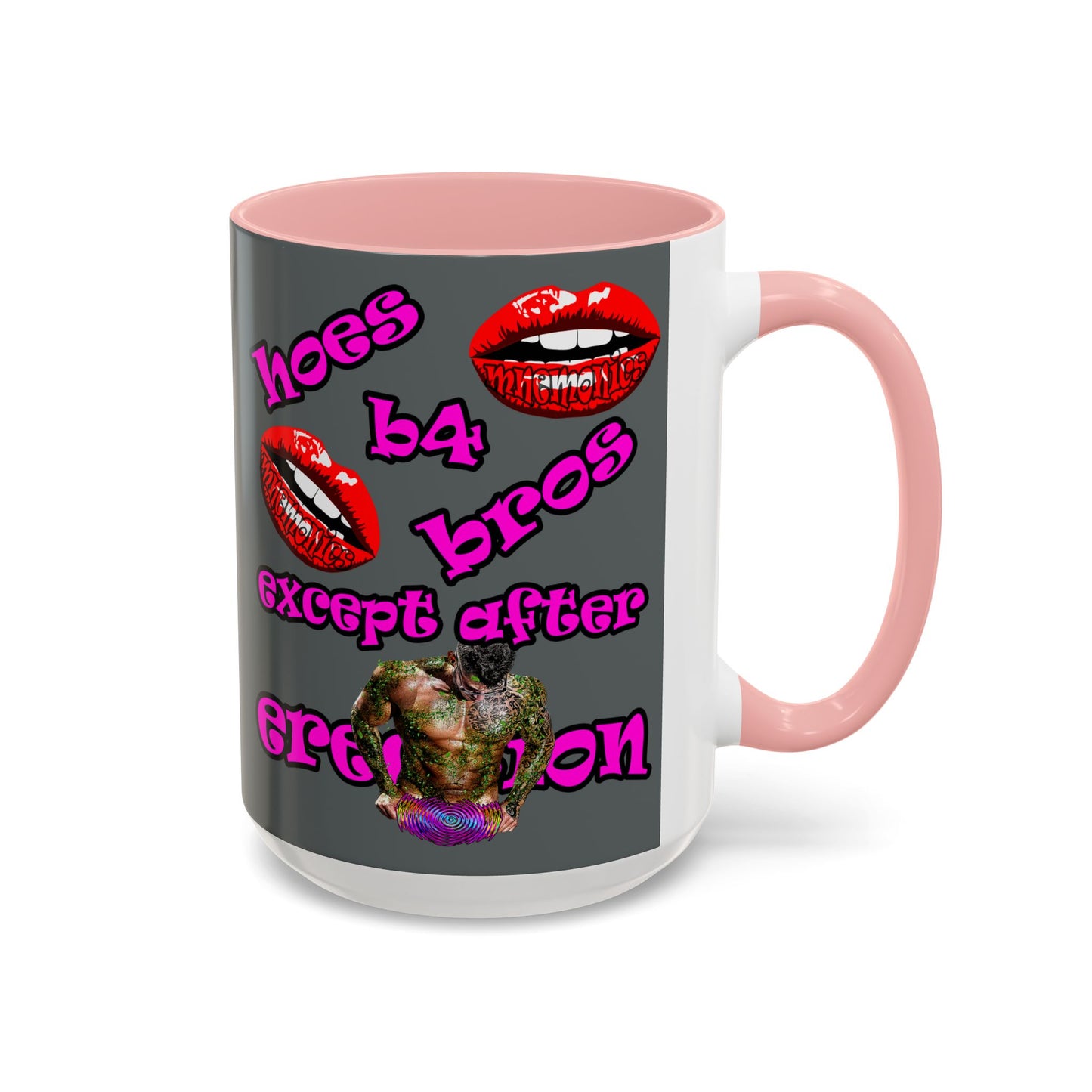 hoes b4 bros - Accent Mug (dark grey)