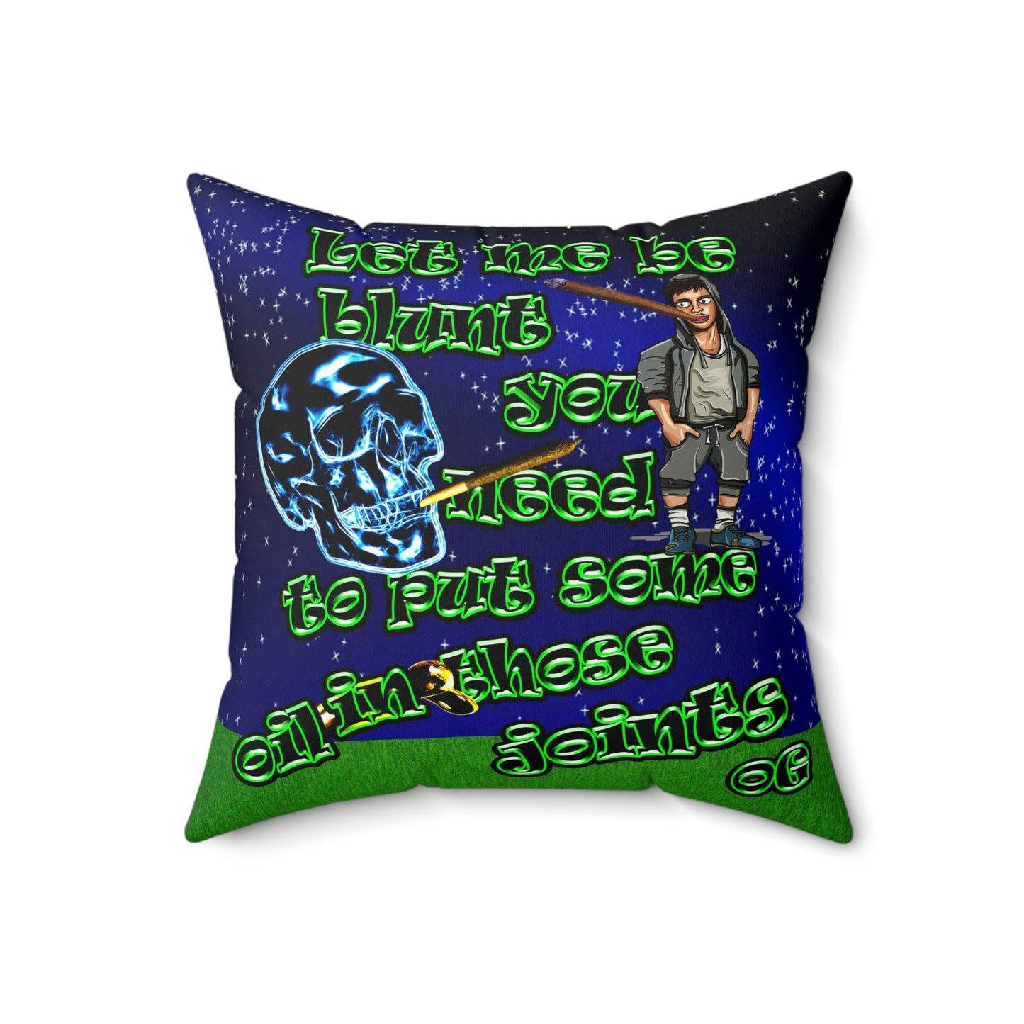 og - Faux Suede Square Pillow - ('snoops' background)