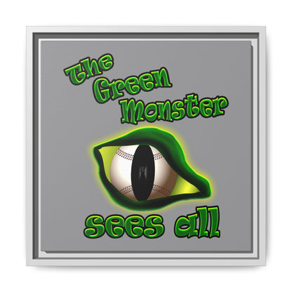 green monster - framed canvas art (grey)