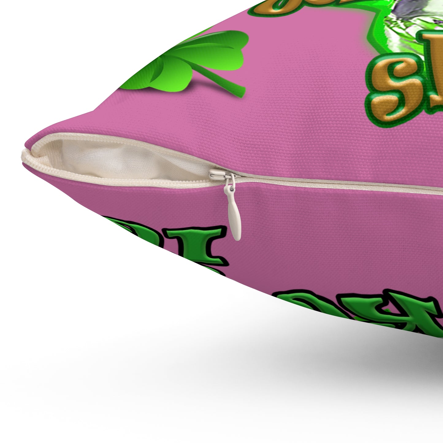 celtics logo - Spun Polyester Square Pillow - (light pink)