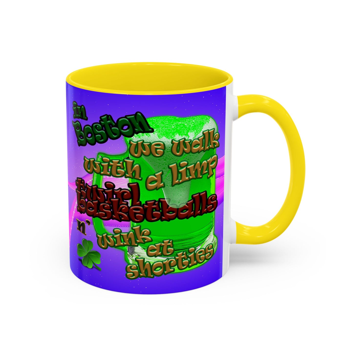 celtics logo - Accent Mug (purple-pink wave)