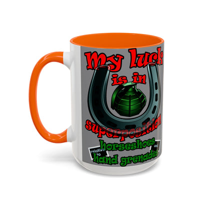 my luck - Accent Mug (grey)