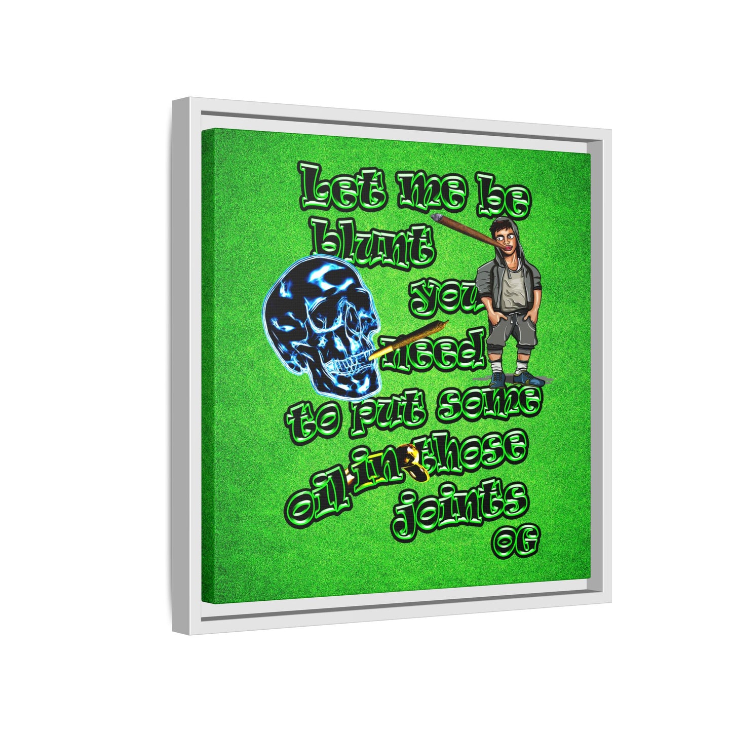 og - framed canvas art (green turf)