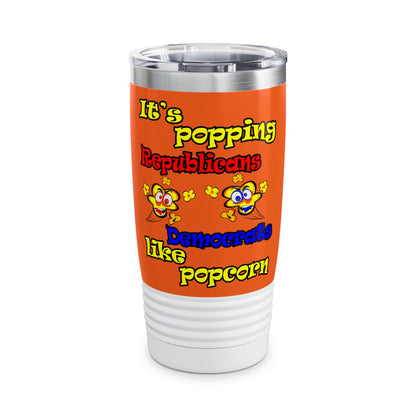 popping like popcorn - Ringneck Tumbler, 20oz (orange)
