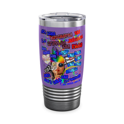 drop the beat - Ringneck Tumbler, 20oz (light purple)