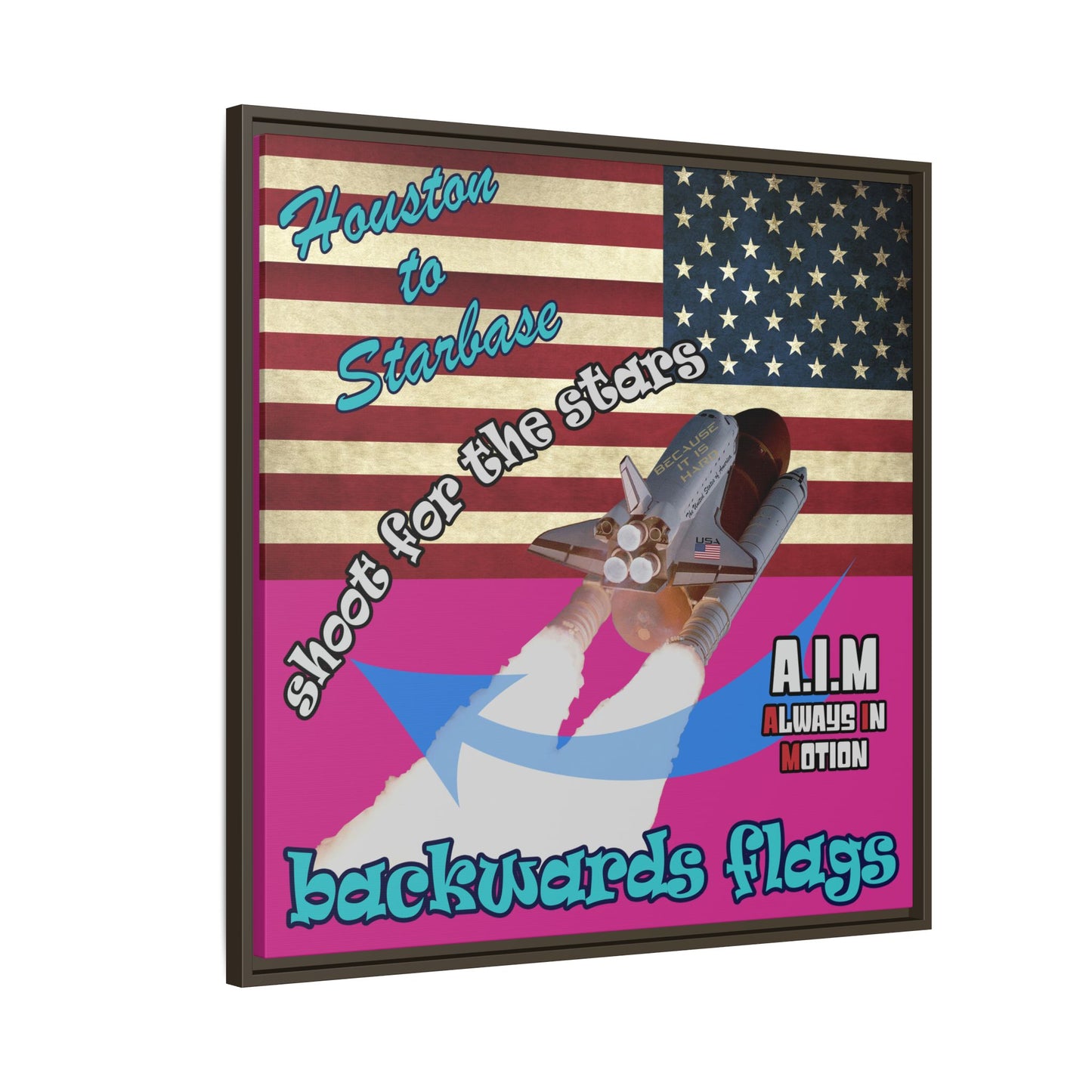 shoot for the stars - framed canvas art (pink)
