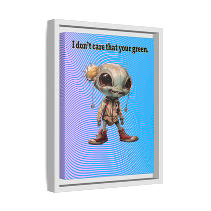 I don't care that your green - framed canvas art (light blue-purple wave)