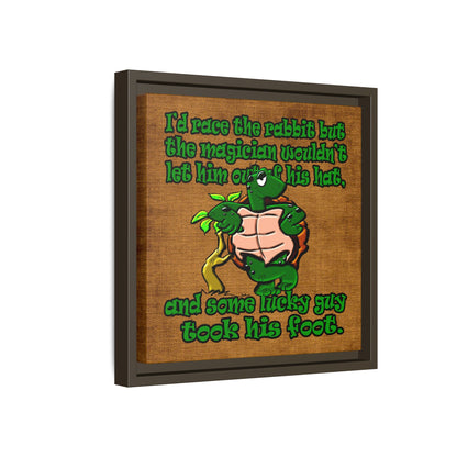 turtle race - framed canvas art (brown papyrus)