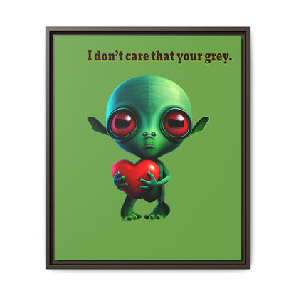 I don't care that your grey - framed canvas art (green)