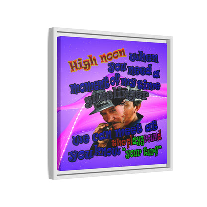 high noon - framed canvas art (purple-pink wave)