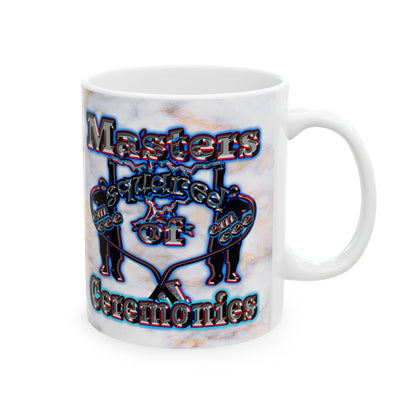 em cee squared - White Mug (white marble)