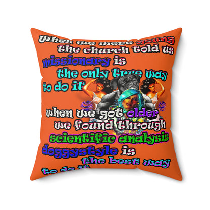 doggystyle - Faux Suede Square Pillow - (orange)
