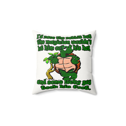 turtle race - Faux Suede Square Pillow - (white)