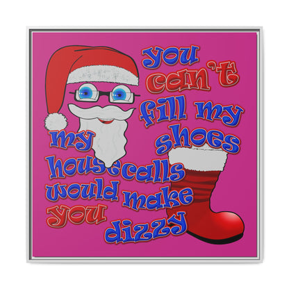 santa's shoes - framed canvas art (pink)