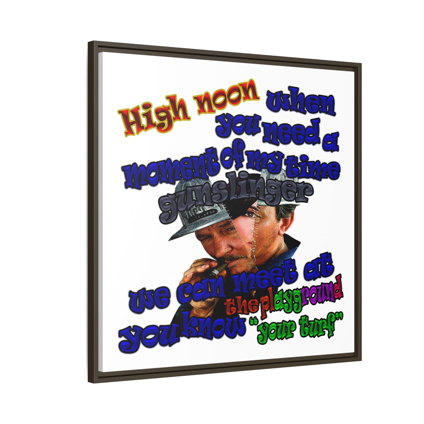 high noon - framed canvas art (white)