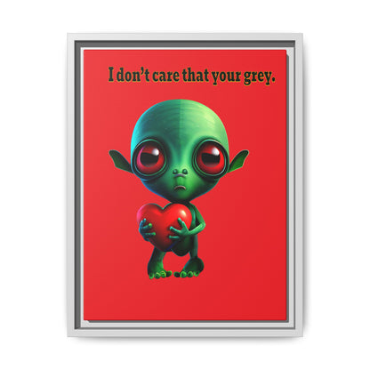 I don't care that your grey - framed canvas art (red)