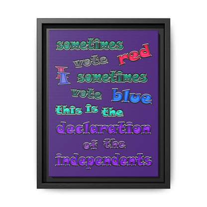 declaration of the independents - framed canvas art (purple)