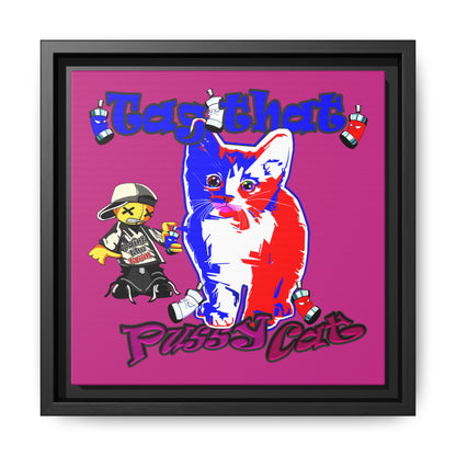tag that - framed canvas art (pink)