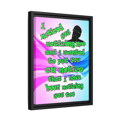 noticed you noticing - framed canvas art (light blue-pink wave)