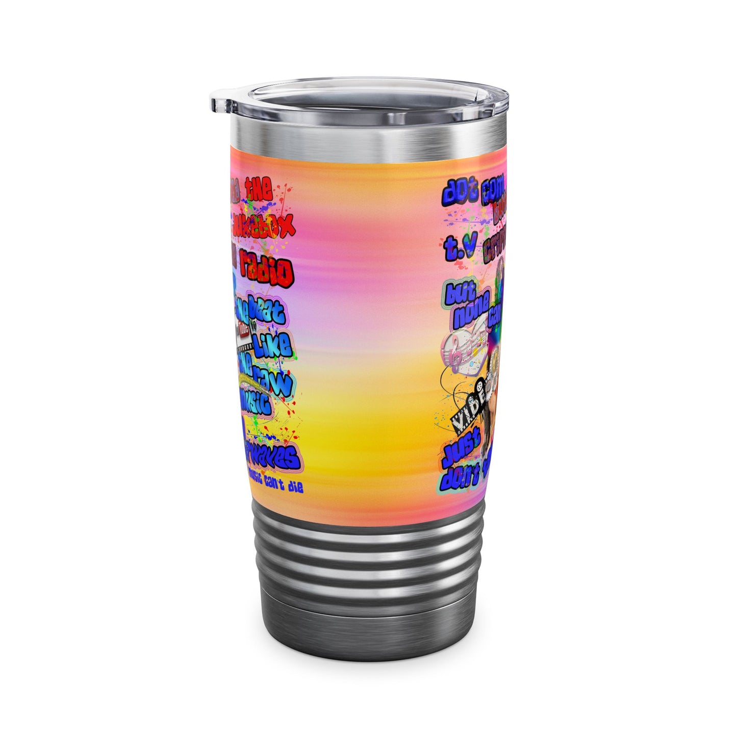 drop the beat - Ringneck Tumbler, 20oz  (color blur)