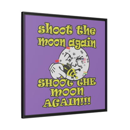 shoot the moon again - framed canvas art (light purple)