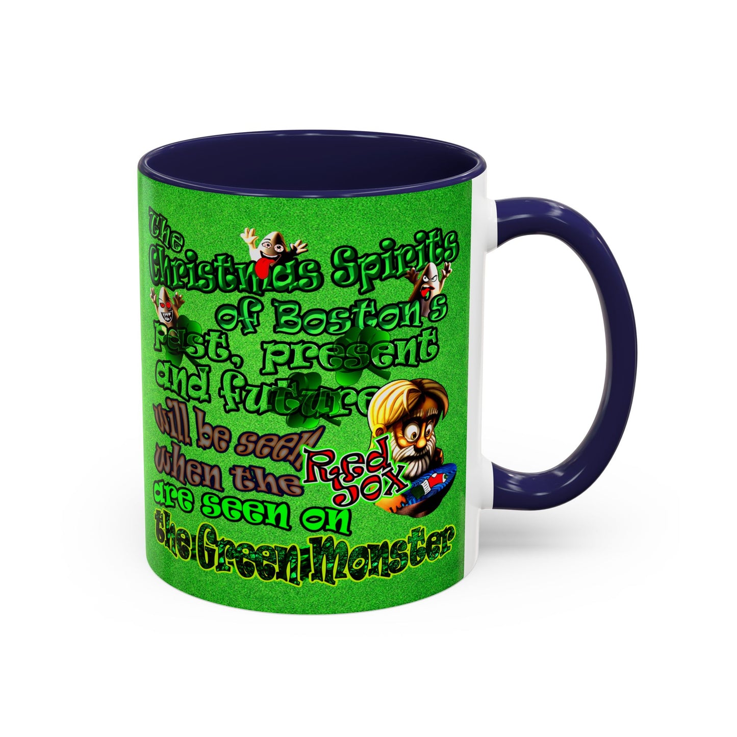 christmas spirits of boston - Accent Mug (green turf)