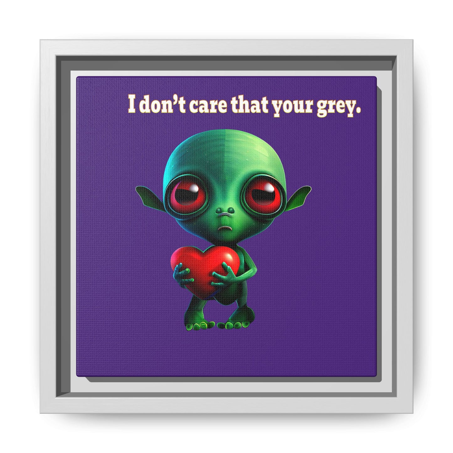 I don't care that your grey - framed canvas art (purple)