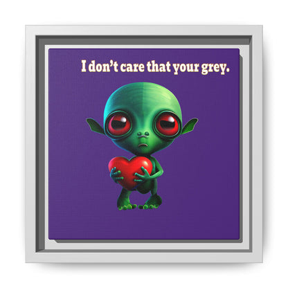 I don't care that your grey - framed canvas art (purple)