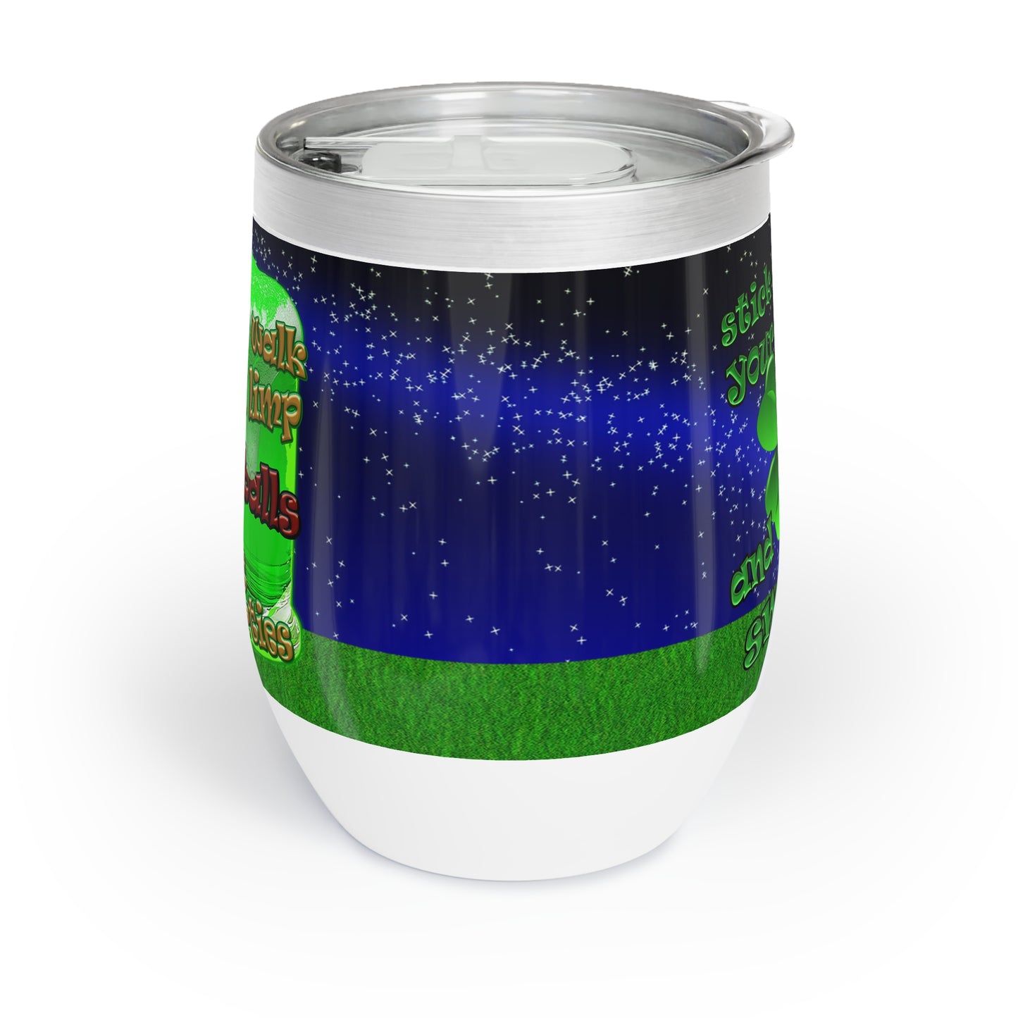 celtics logo - Chill Wine Tumbler ('snoops' background)