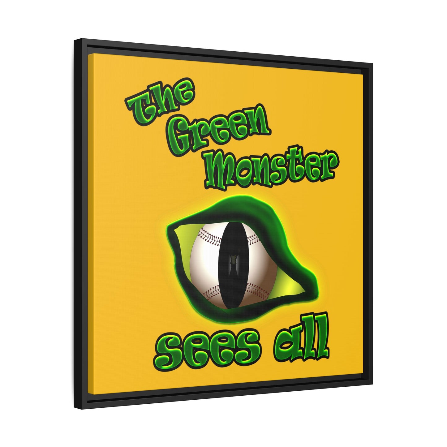 green monster - framed canvas art (yellow)