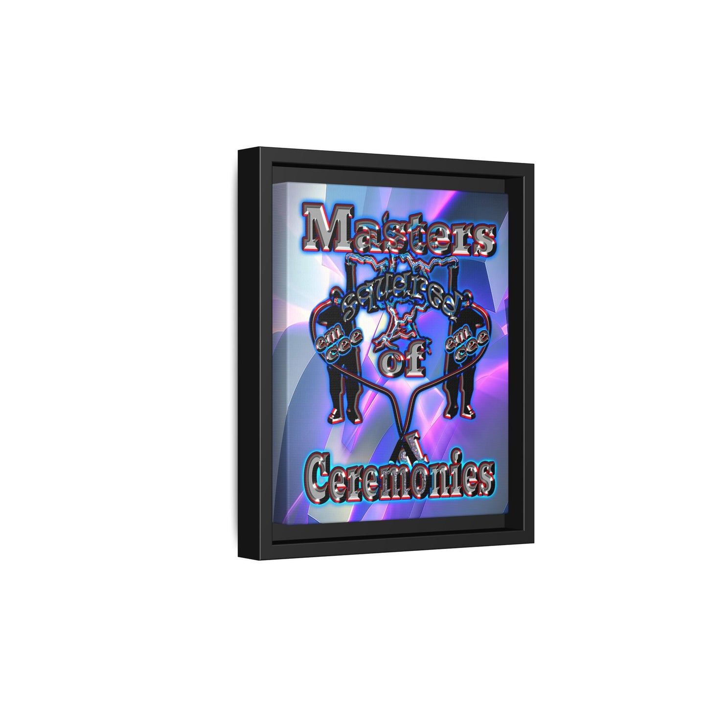 em cee squared - framed canvas art (grey-pink wave)